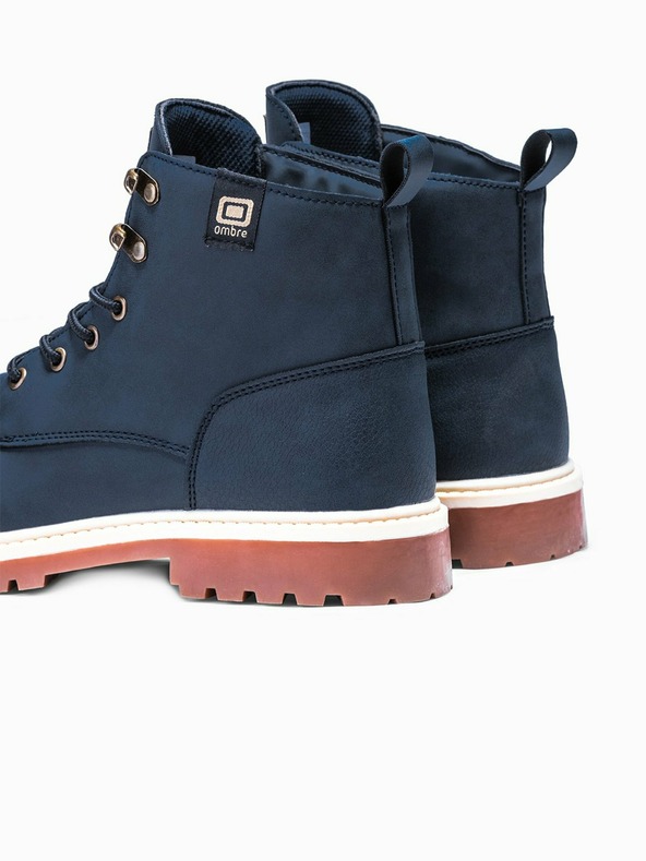 Ombre Clothing Тъмно сини мъжки зимни обувки до глезена Ombre Clothing