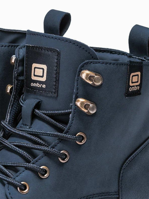 Ombre Clothing Тъмно сини мъжки зимни обувки до глезена Ombre Clothing