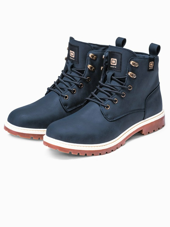 Ombre Clothing Тъмно сини мъжки зимни обувки до глезена Ombre Clothing