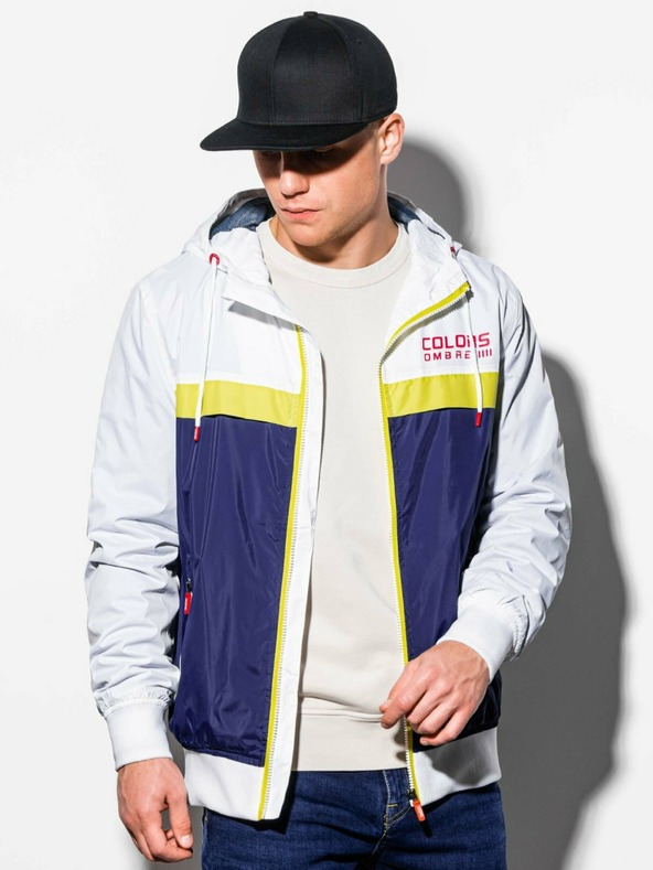 Ombre Clothing Синьо и бяло мъжко пролетно яке Омбре Облекло C438