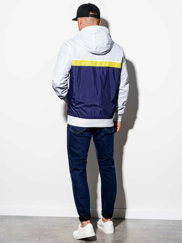 Ombre Clothing Синьо и бяло мъжко пролетно яке Омбре Облекло C438