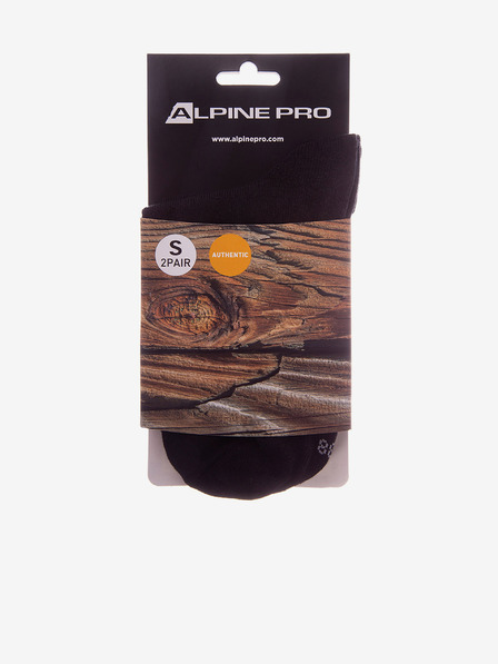ALPINE PRO Черни унисекс чорапи - 2 чифта ALPINE PRO 2ULIANO