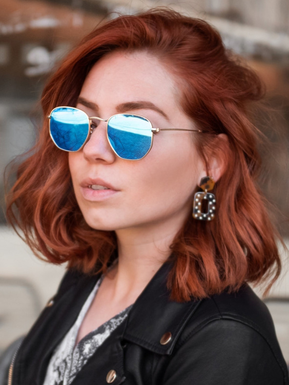 VEYREY VeyRey Поляризирани слънчеви очила Овал Hurricane Сини очила