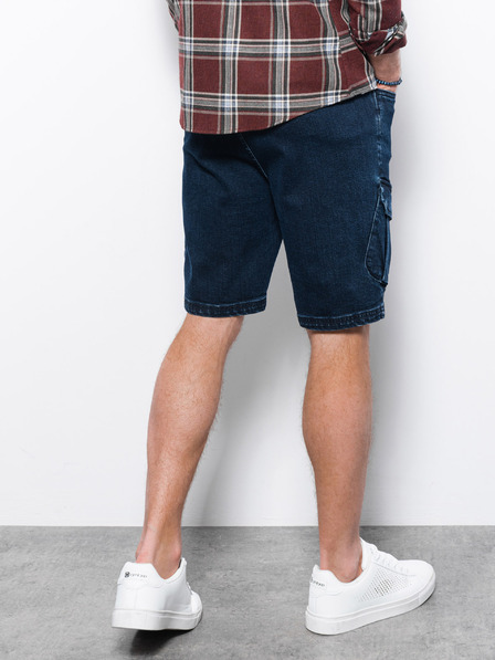 Ombre Clothing Тъмно сини мъжки къси панталони от деним Ombre Clothing W362