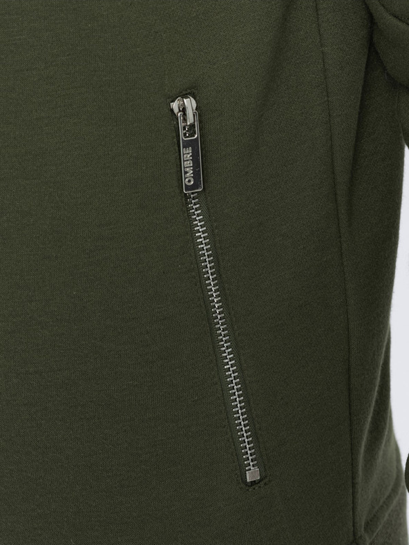 Ombre Clothing Каки мъжки суитшърт с качулка Ombre Clothing