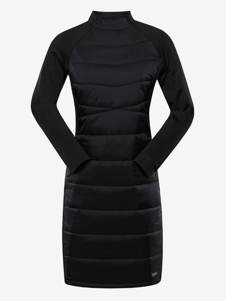 ALPINE PRO Черна дамска зимна рокля с висока температура ALPINE PRO OMERA