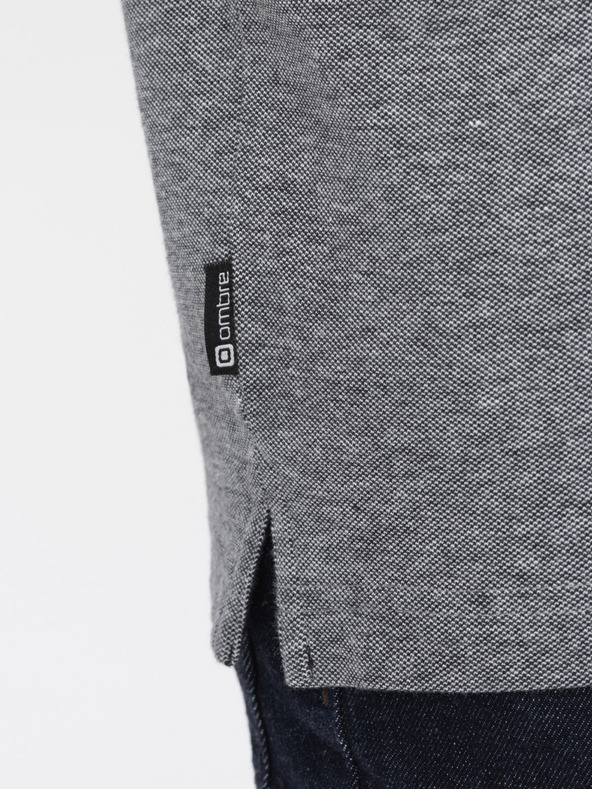 Ombre Clothing Черна мъжка поло риза на райета Ombre Clothing