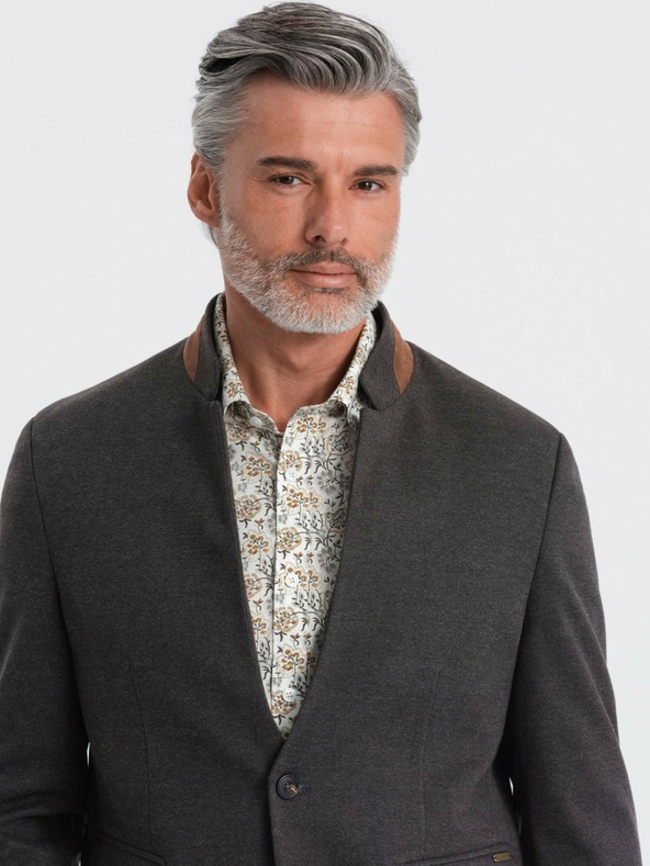 Ombre Clothing Мъжко яке в цвят тен със стояща яка Ombre Clothing