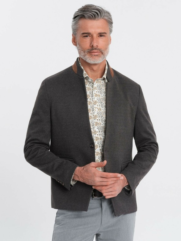 Ombre Clothing Мъжко яке в цвят тен със стояща яка Ombre Clothing