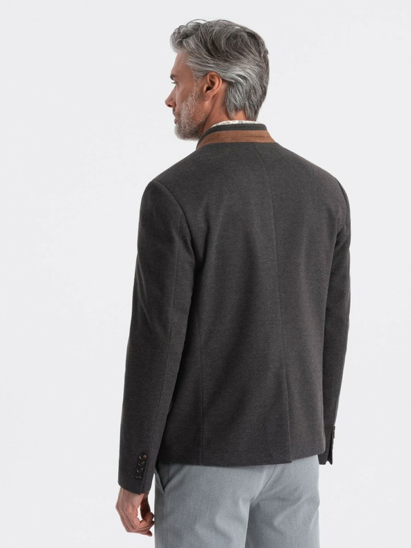 Ombre Clothing Мъжко яке в цвят тен със стояща яка Ombre Clothing