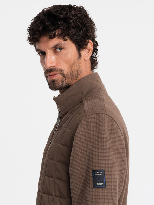 Ombre Clothing Мъжко леко яке с цип и ватирана предна част Ombre Clothing V3 OM-JANP-0193