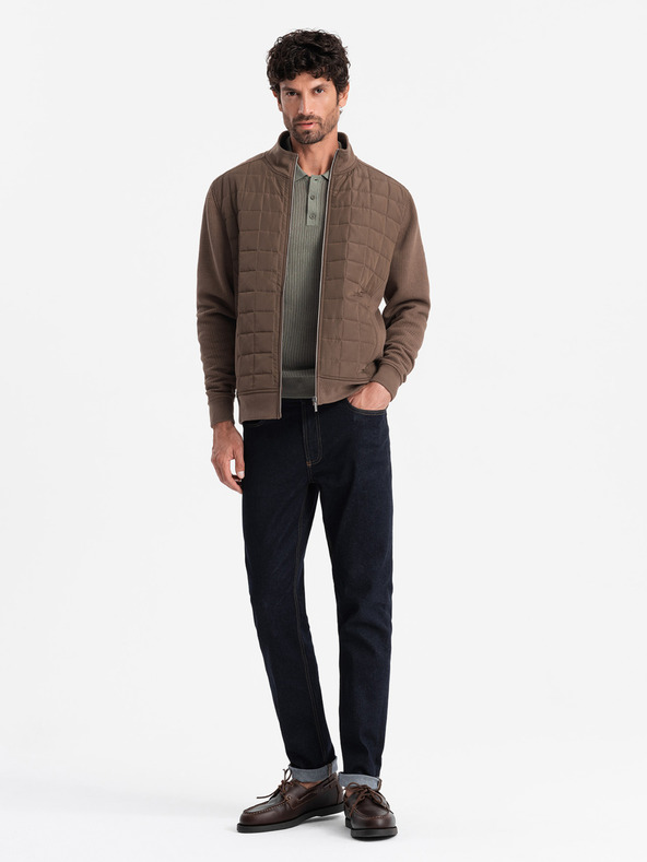 Ombre Clothing Мъжко леко яке с цип и ватирана предна част Ombre Clothing V3 OM-JANP-0193