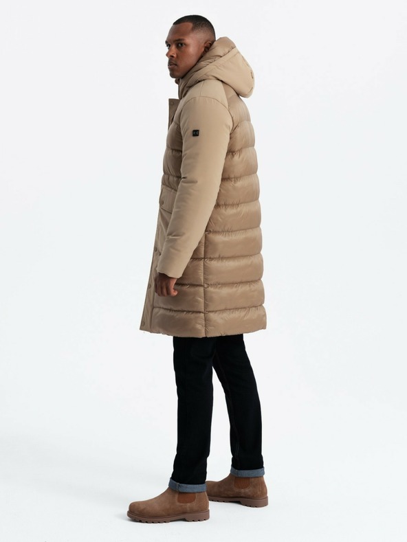 Ombre Clothing Мъжко ватирано дълго яке с големи джобове Ombre Clothing