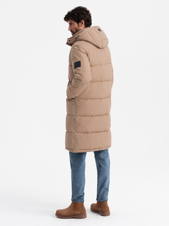 Ombre Clothing Мъжко ватирано дълго яке тип "парка" с подвижна качулка Ombre Clothing