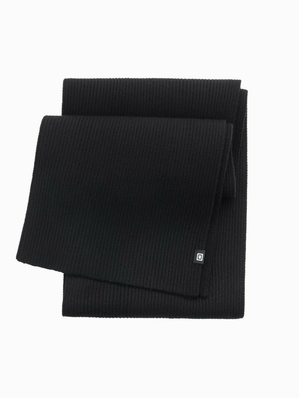 Ombre Clothing Мъжки едноцветен трикотажен шал с ребра черно Ombre Clothing