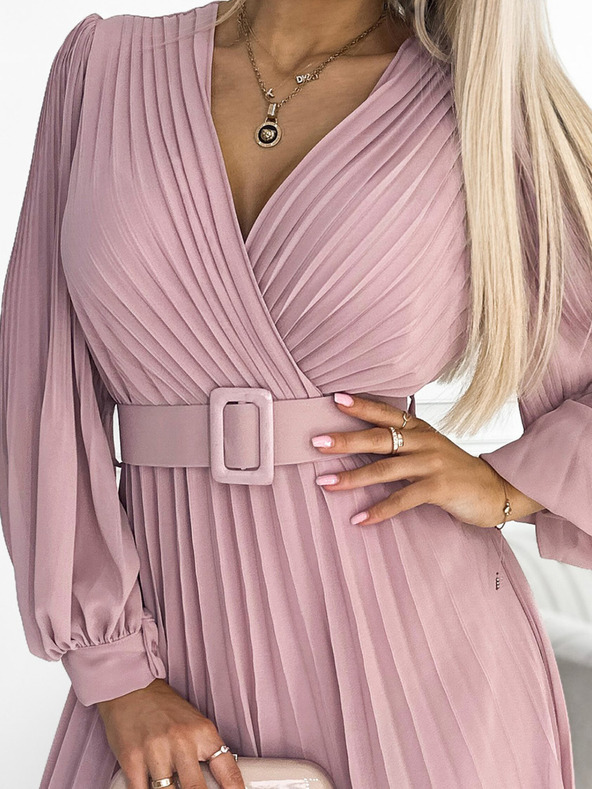 numoco Рокля с презрамки и сладко деколте - пудрено розово Numoco KLARA