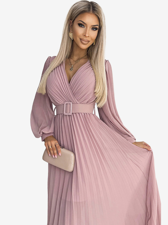 numoco Рокля с презрамки и сладко деколте - пудрено розово Numoco KLARA