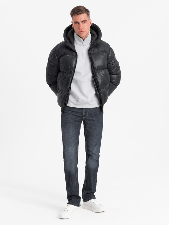 Ombre Clothing Мъжко топло яке с оребрени краища Ombre Clothing