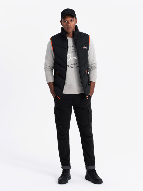 Ombre Clothing Мъжка ватирана жилетка с неонови акценти Ombre Clothing