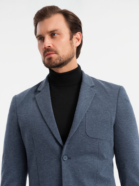 Ombre Clothing Мъжко структурирано трикотажно яке с омбре Облекло