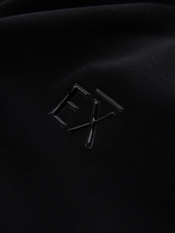 Ombre Clothing Мъжка тениска SLIM FIT с дълъг ръкав и V-образно деколте, с еластан и щампа черно Ombre Clothing