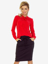 numoco Червена дамска блуза с тъкан Numoco
