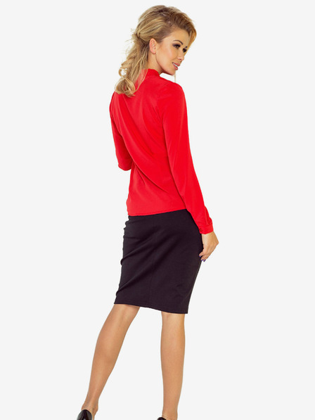 numoco Червена дамска блуза с тъкан Numoco