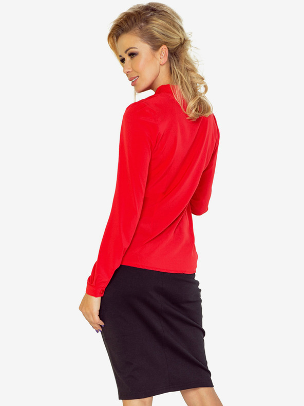 numoco Червена дамска блуза с тъкан Numoco