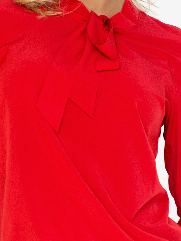 numoco Червена дамска блуза с тъкан Numoco