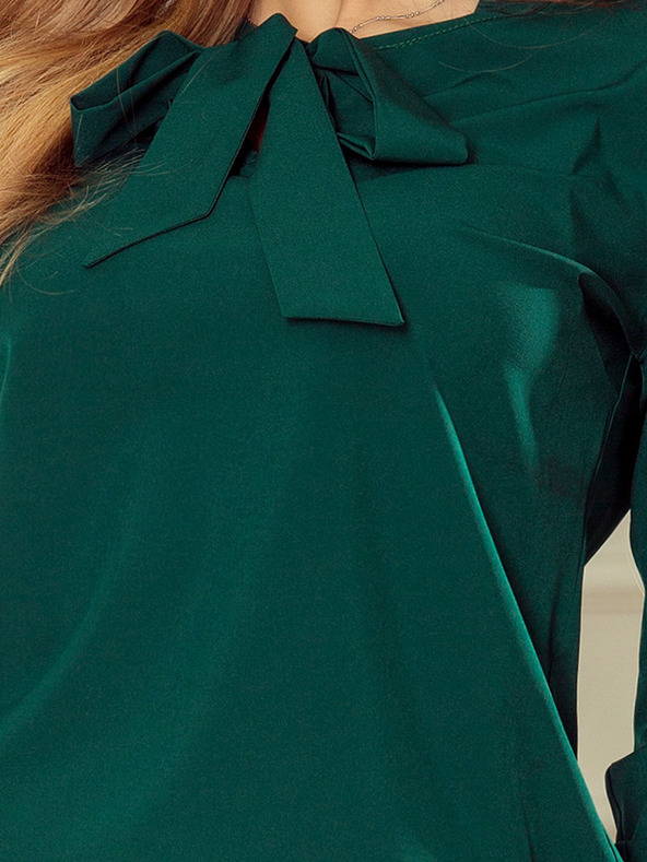 numoco Зелена дамска блуза с тъкан Numoco