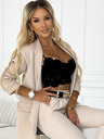 numoco Бежово дамско елегантно яке и панталон с колан Numoco