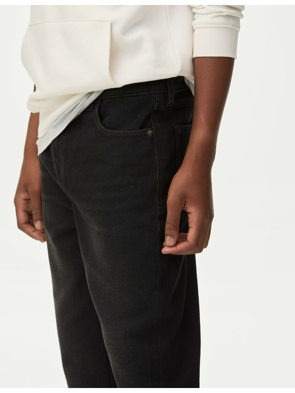 Marks & Spencer Свободни дънки от чист памук (6–16 години) Marks & Spencer черна