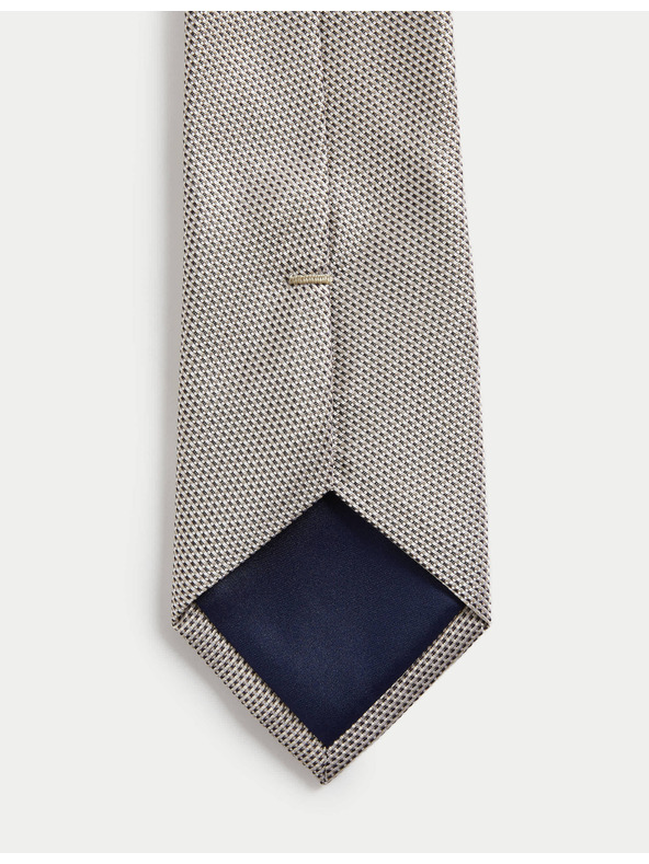 Marks & Spencer Тъкана вратовръзка от чиста коприна Marks & Spencer бежова
