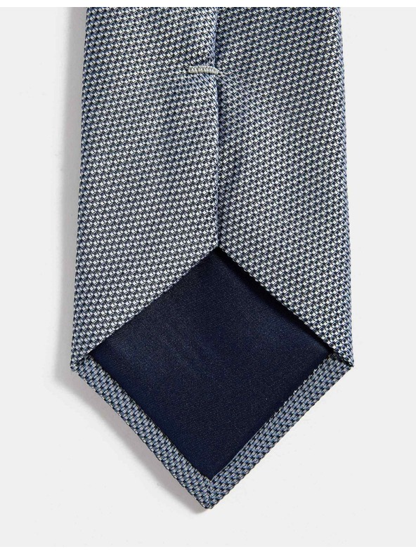 Marks & Spencer Тъкана вратовръзка от чиста коприна Marks & Spencer морско синя