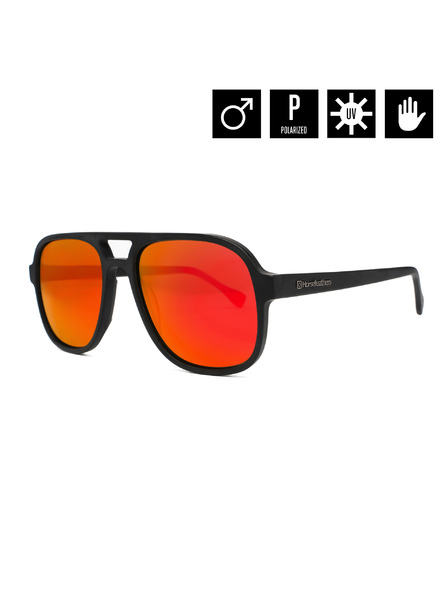 Horsefeathers Слънчеви очила Corp - матово черно/огледално червено HORSEFEATHERS