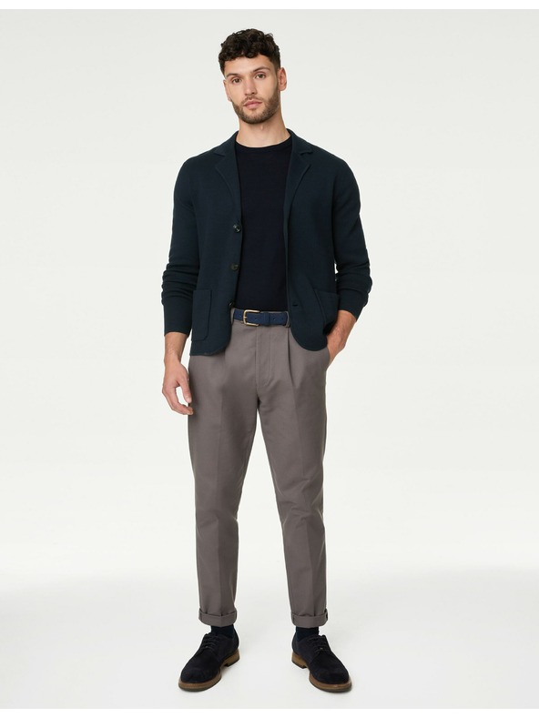 Marks & Spencer Трикотажно яке от памук и модал Marks & Spencer тъмносиньо