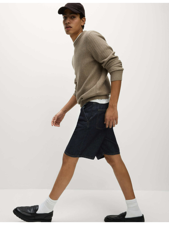 Marks & Spencer Леки дънкови шорти с прав силует Marks & Spencer тъмносини