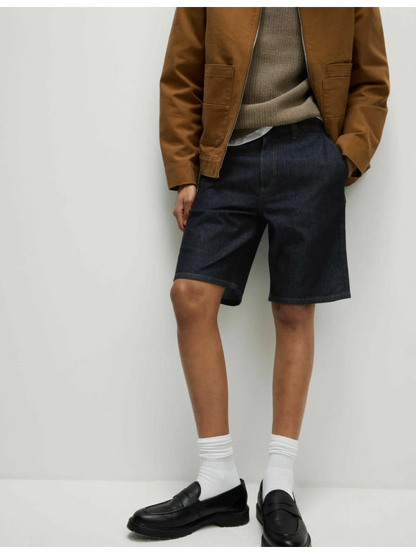 Marks & Spencer Леки дънкови шорти с прав силует Marks & Spencer тъмносини