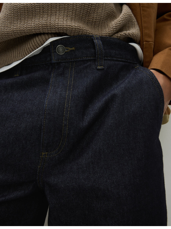 Marks & Spencer Леки дънкови шорти с прав силует Marks & Spencer тъмносини