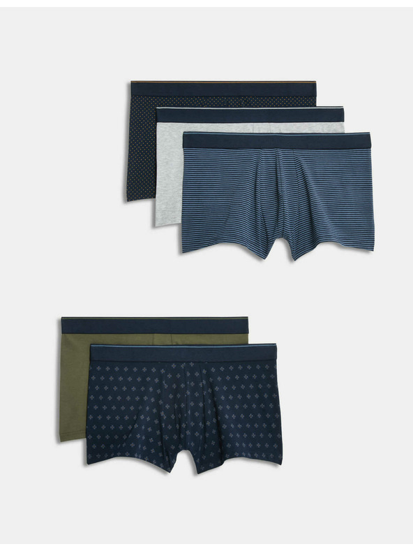 Marks & Spencer Боксерки с висок дял памук и технология Cool & Fresh™, 5 броя в опаковка Marks & Spencer многоцветни