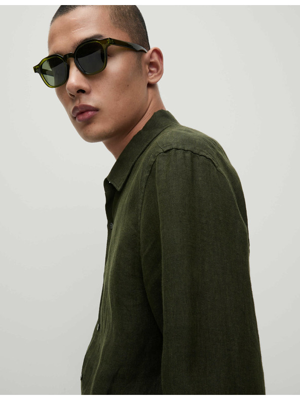 Marks & Spencer Риза от чист лен Marks & Spencer зелена