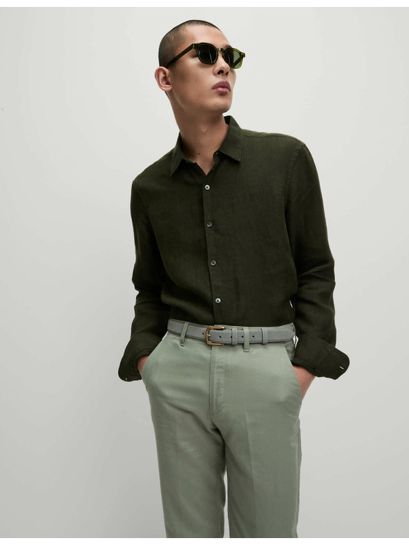 Marks & Spencer Риза от чист лен Marks & Spencer зелена