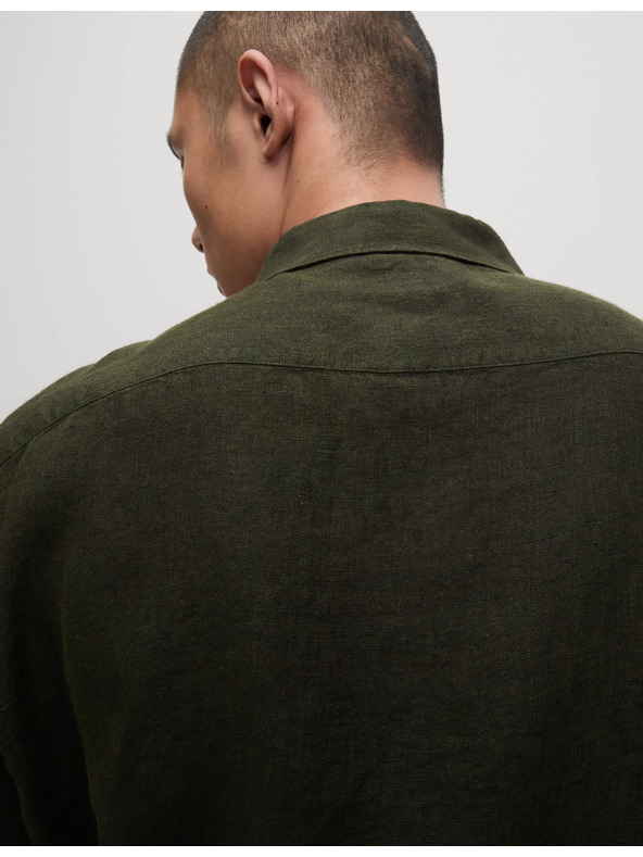 Marks & Spencer Риза от чист лен Marks & Spencer зелена