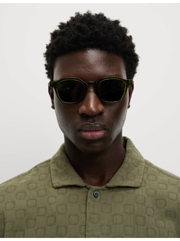 Marks & Spencer Текстурирана риза от чист памук с незакопчаваща технология Marks & Spencer зелена