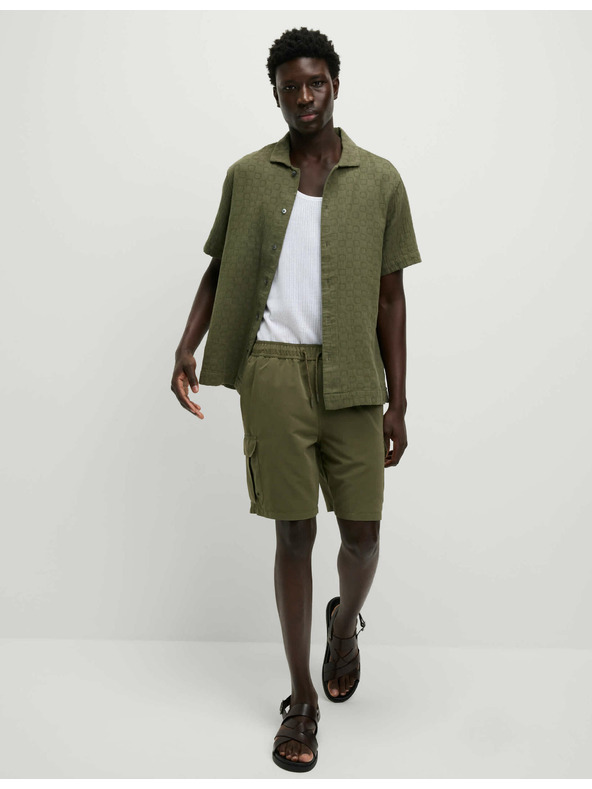 Marks & Spencer Текстурирана риза от чист памук с незакопчаваща технология Marks & Spencer зелена