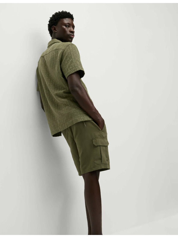 Marks & Spencer Текстурирана риза от чист памук с незакопчаваща технология Marks & Spencer зелена