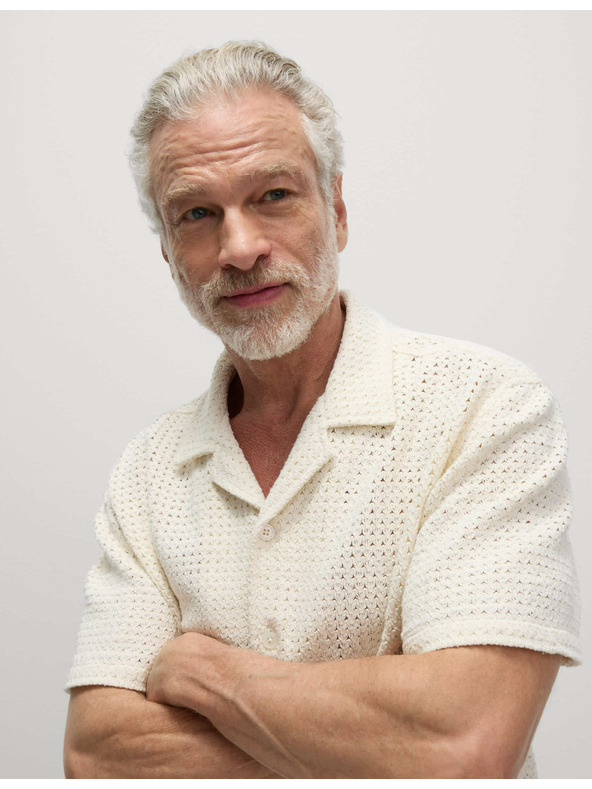 Marks & Spencer Плетена риза от чист памук Marks & Spencer кремава