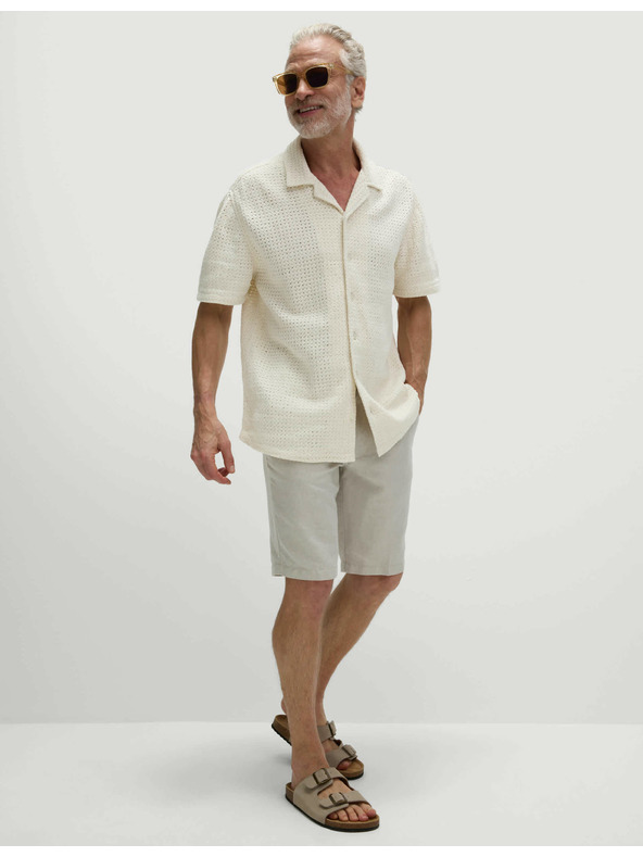 Marks & Spencer Плетена риза от чист памук Marks & Spencer кремава