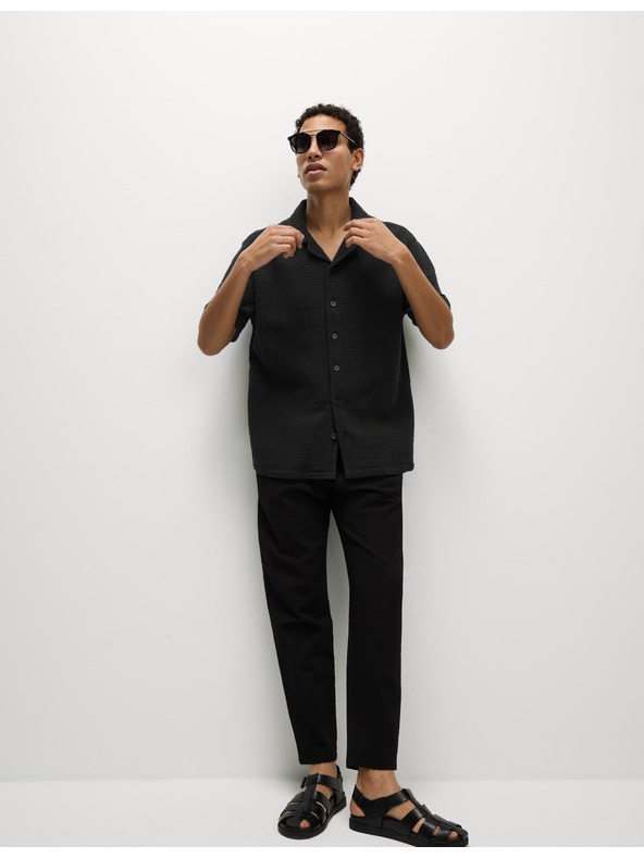 Marks & Spencer Плетена риза от чист памук Marks & Spencer черна