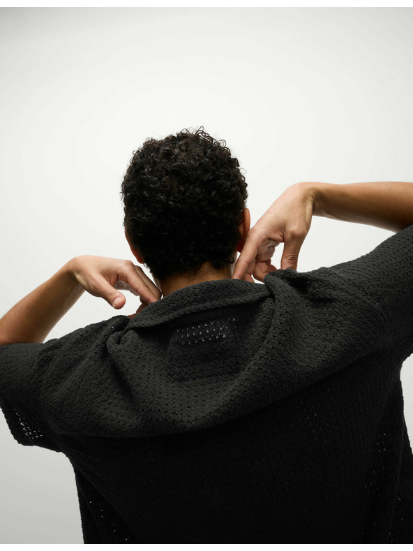 Marks & Spencer Плетена риза от чист памук Marks & Spencer черна